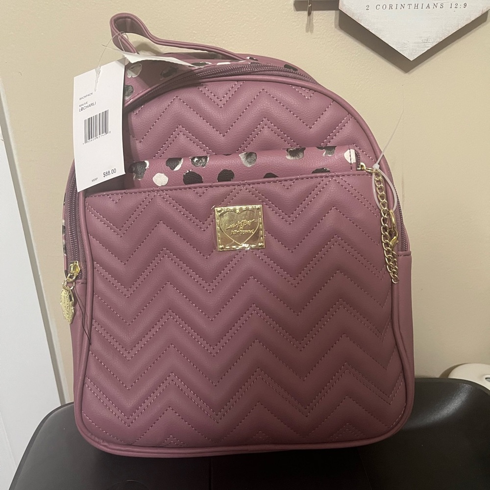 Betsy Johnson pink Quilted Backpack